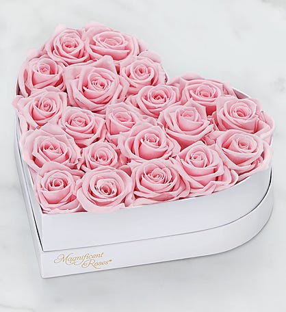 Magnificent Roses® Preserved Pink Heart